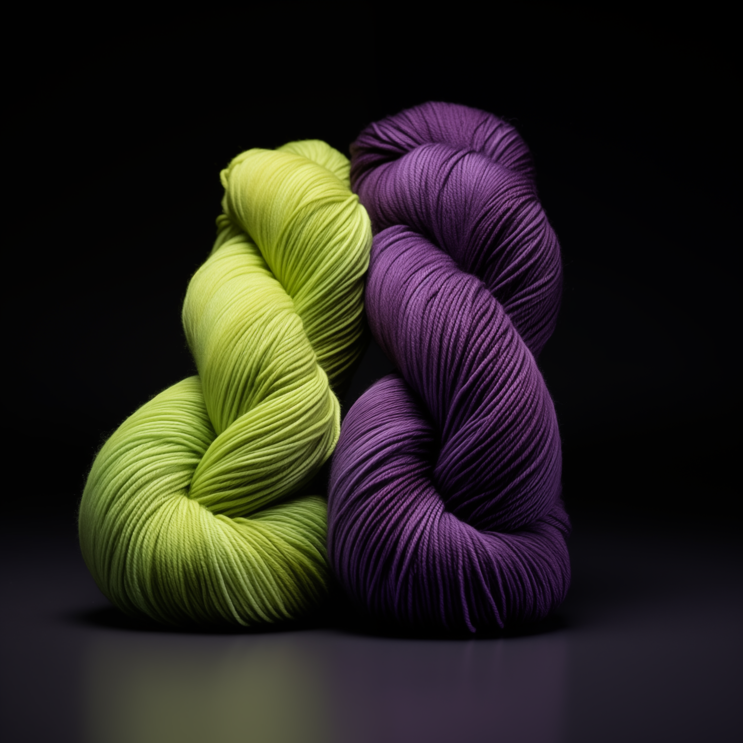 Moodboard On & Off - Yellow and purple yarn