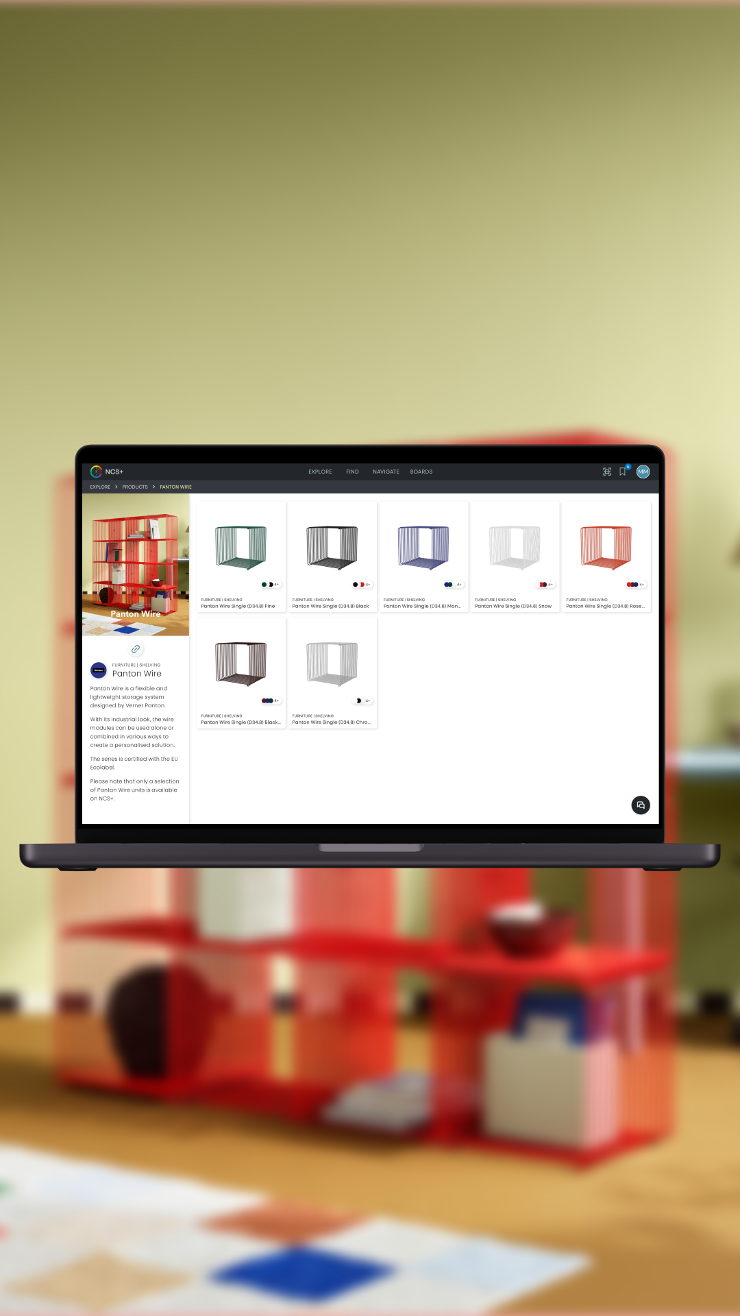 Panton Wire in NCS+ app