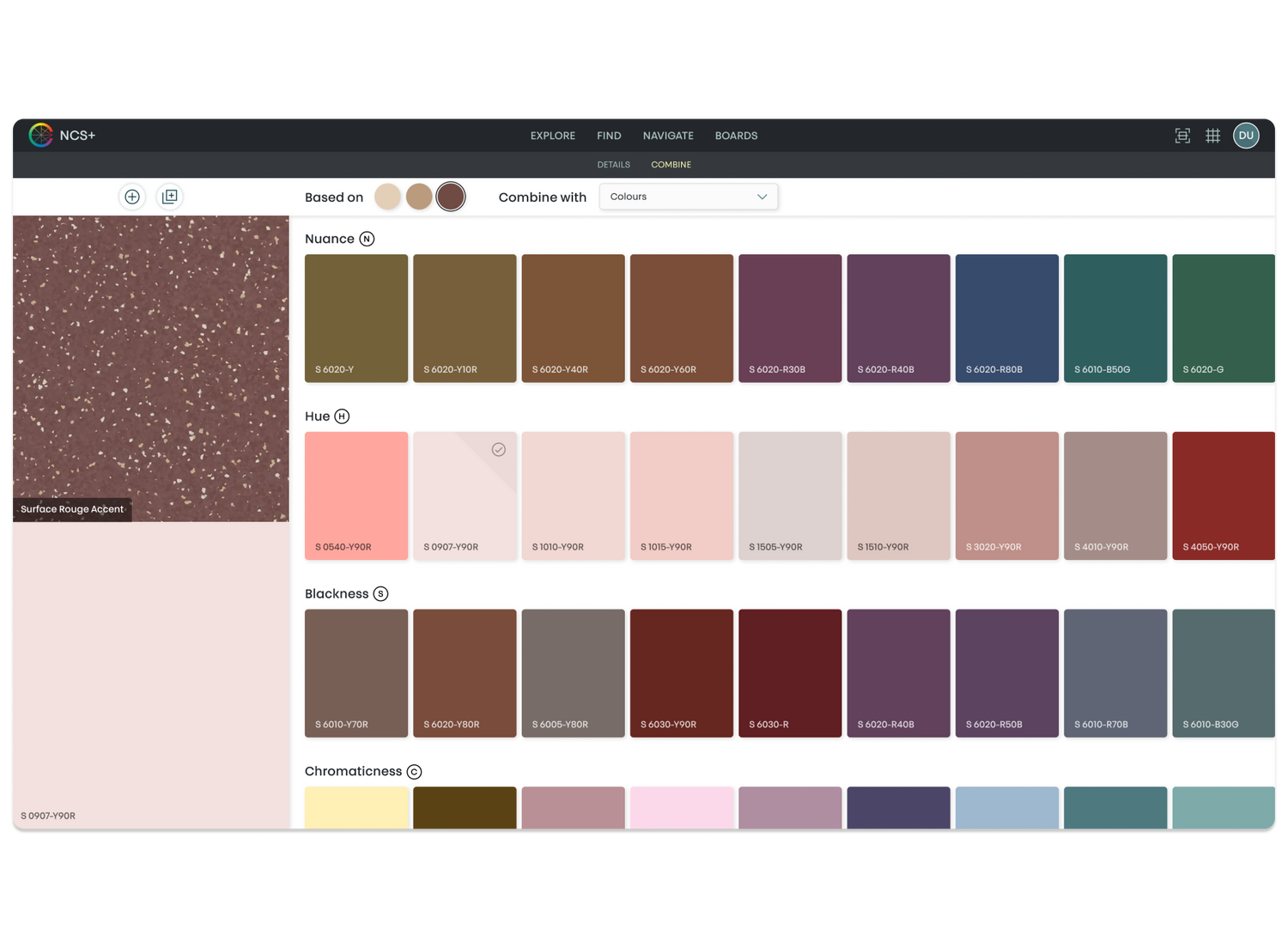 Tarkett samples in NCS+ app