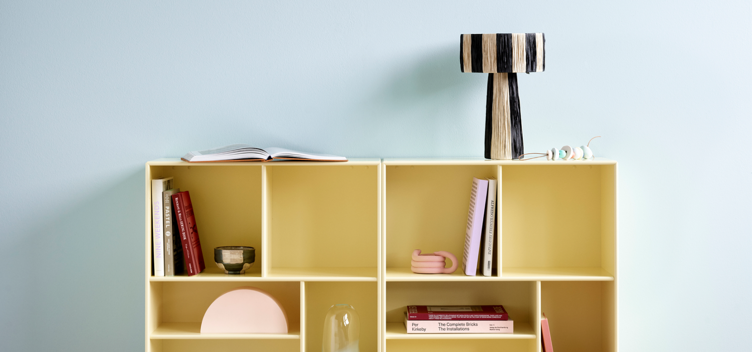 Montana Furniture, yellow shelf