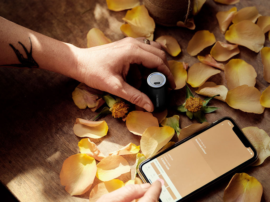 Scanning flower petals with Colourpin Pro and NCS+