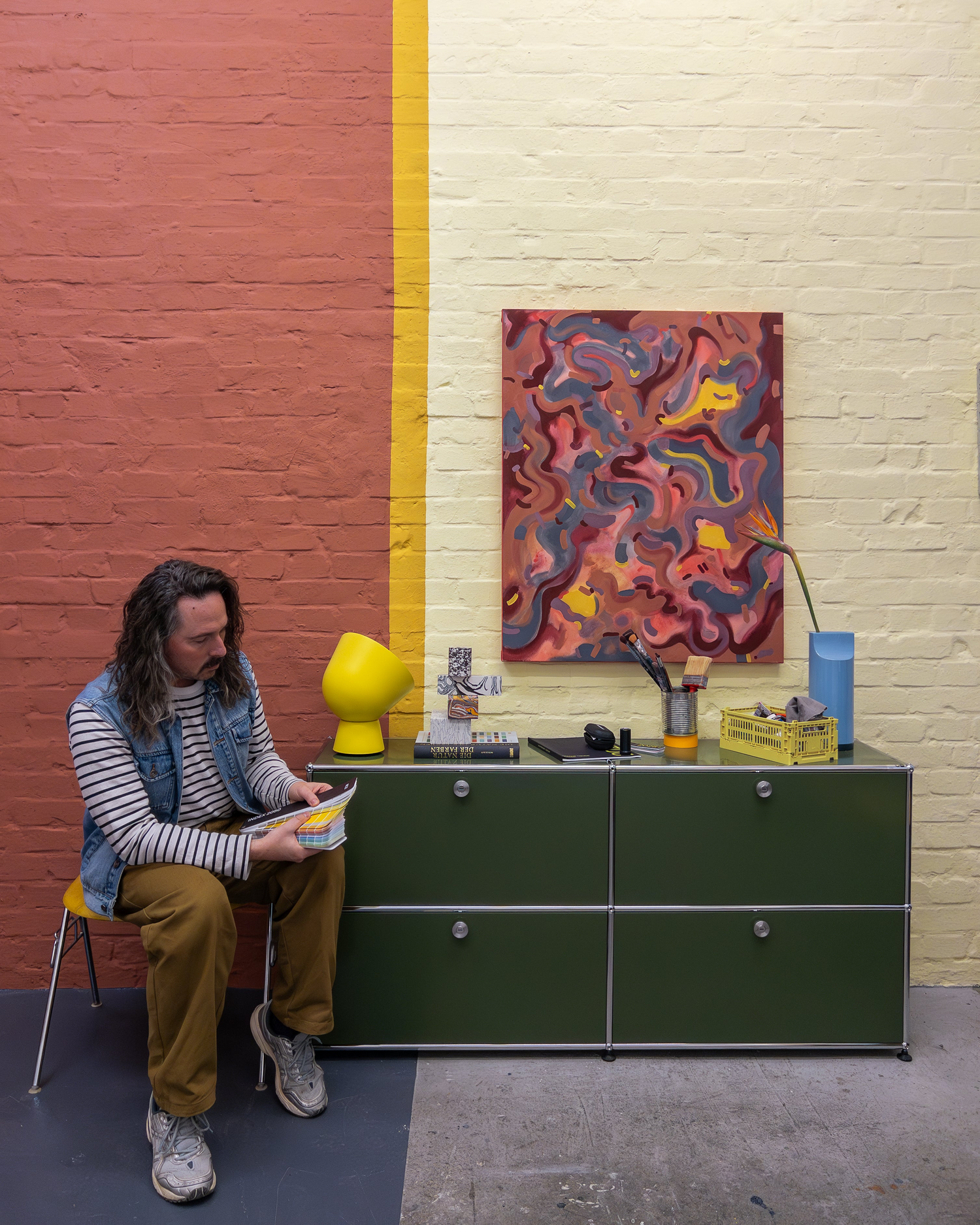 Mike Klar interprets the direction of Inner through the redecoration of his studio and a painting.