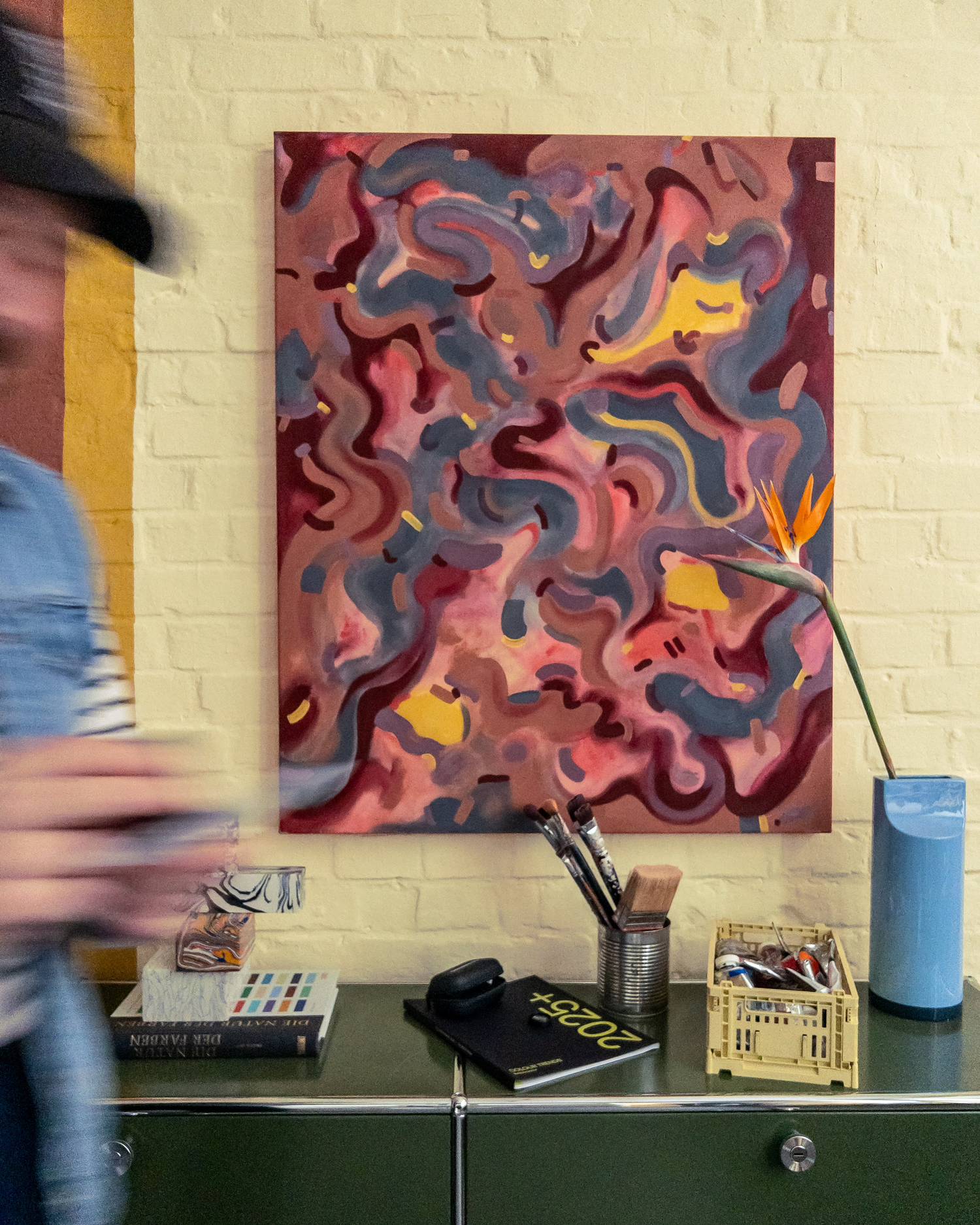 Mike Klar interprets the direction of Inner through the redecoration of his studio and a painting.