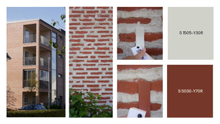 NCS Exterior Colour Design - Inspirational Brick Facade in S 1505-Y30R and S 5030-Y70R