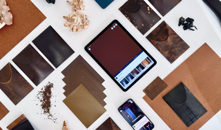 PaperShell moodboard, different textures, fabric and NCS+ app