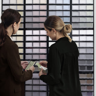 Two people trying to communicate the right display colour in Low Chromatic 252 