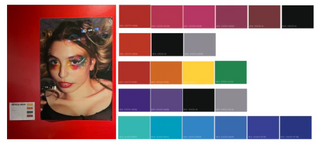 Group Clubland’s project and the colours from their identified makeup looks.